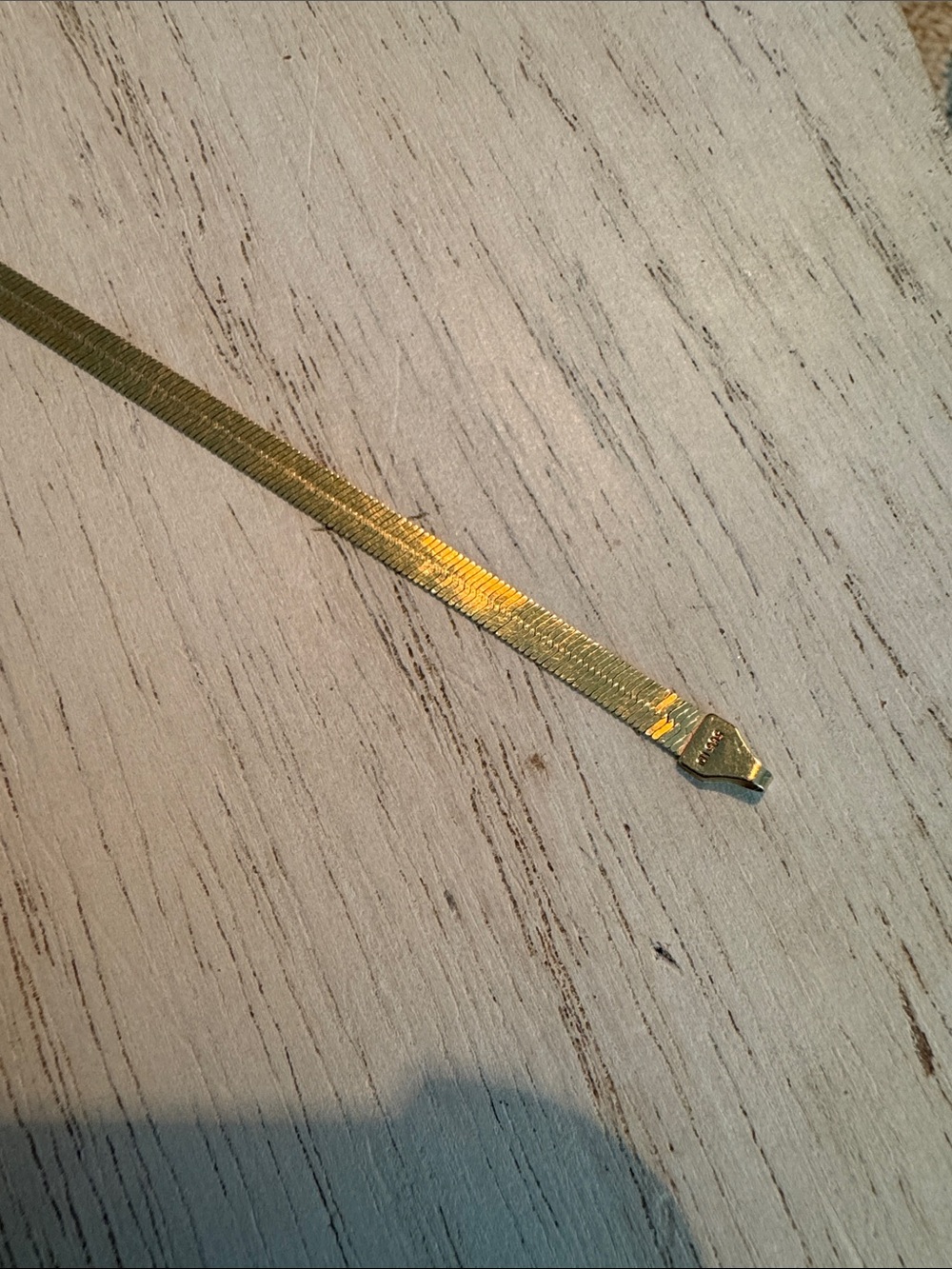 14kt Gold Flat Herringbone Bracelet - Picture 3 of 4